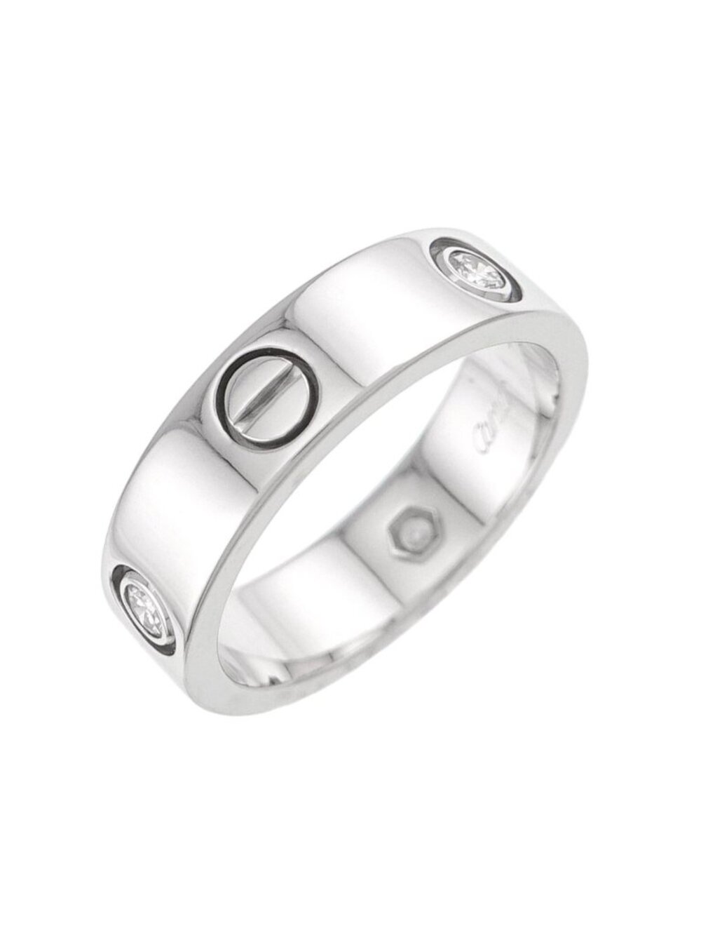Cartier Love 58 Ring Half Diamond 18k White Gold 750